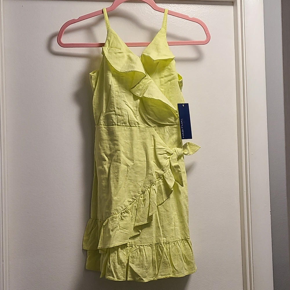 Girl's Yellow Linen Sun Dress by Habitual sz 10